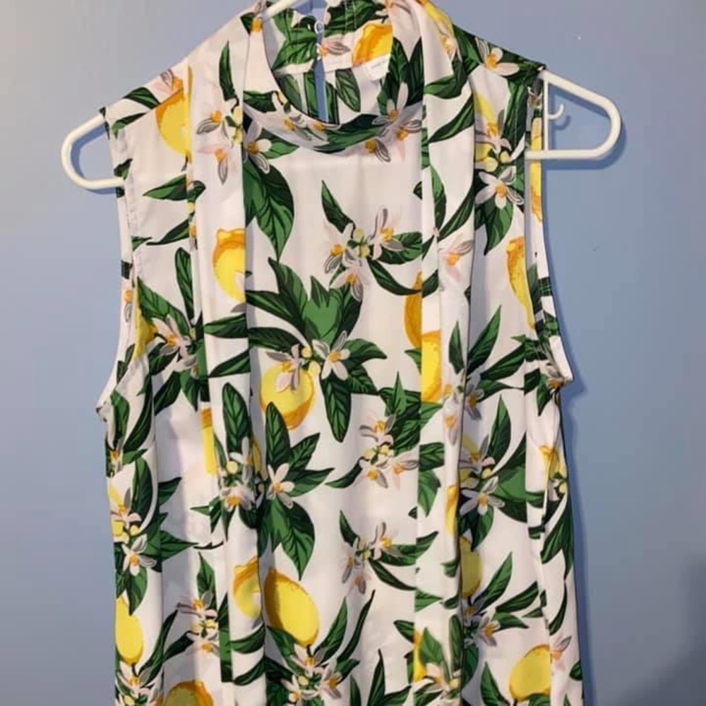 Lemon Print New York & Co. High Neck Dress Tank